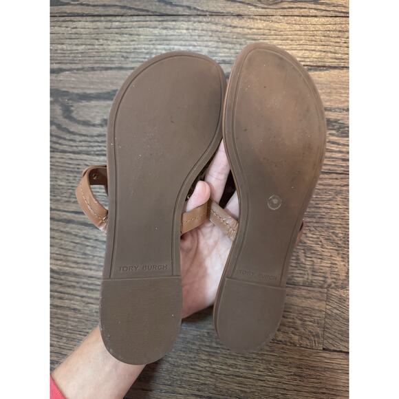 Tory Burch Miller Sandals Tan Size 8.5 Retail $200 - Picture 2 of 10